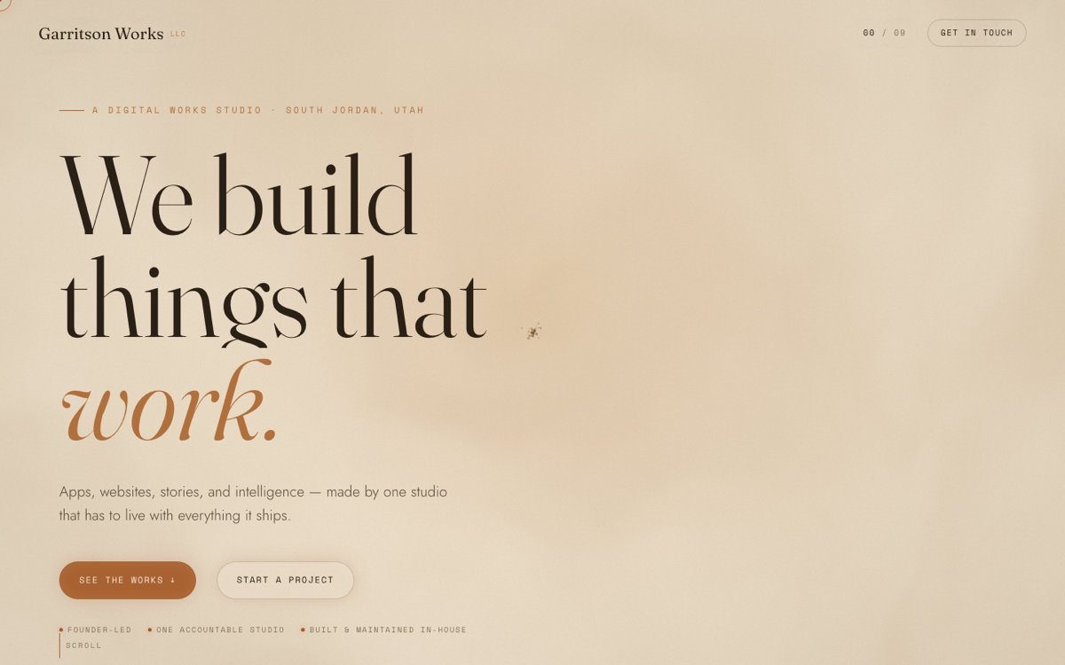 Garritson Sand website style screenshot