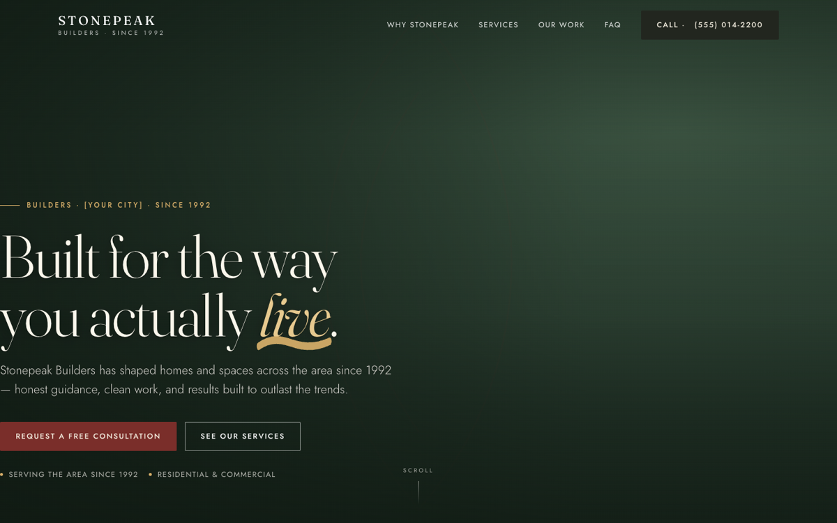Heritage Editorial website style screenshot