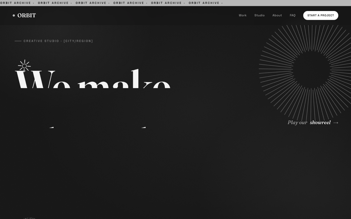 Orbital Studio Mono website style screenshot